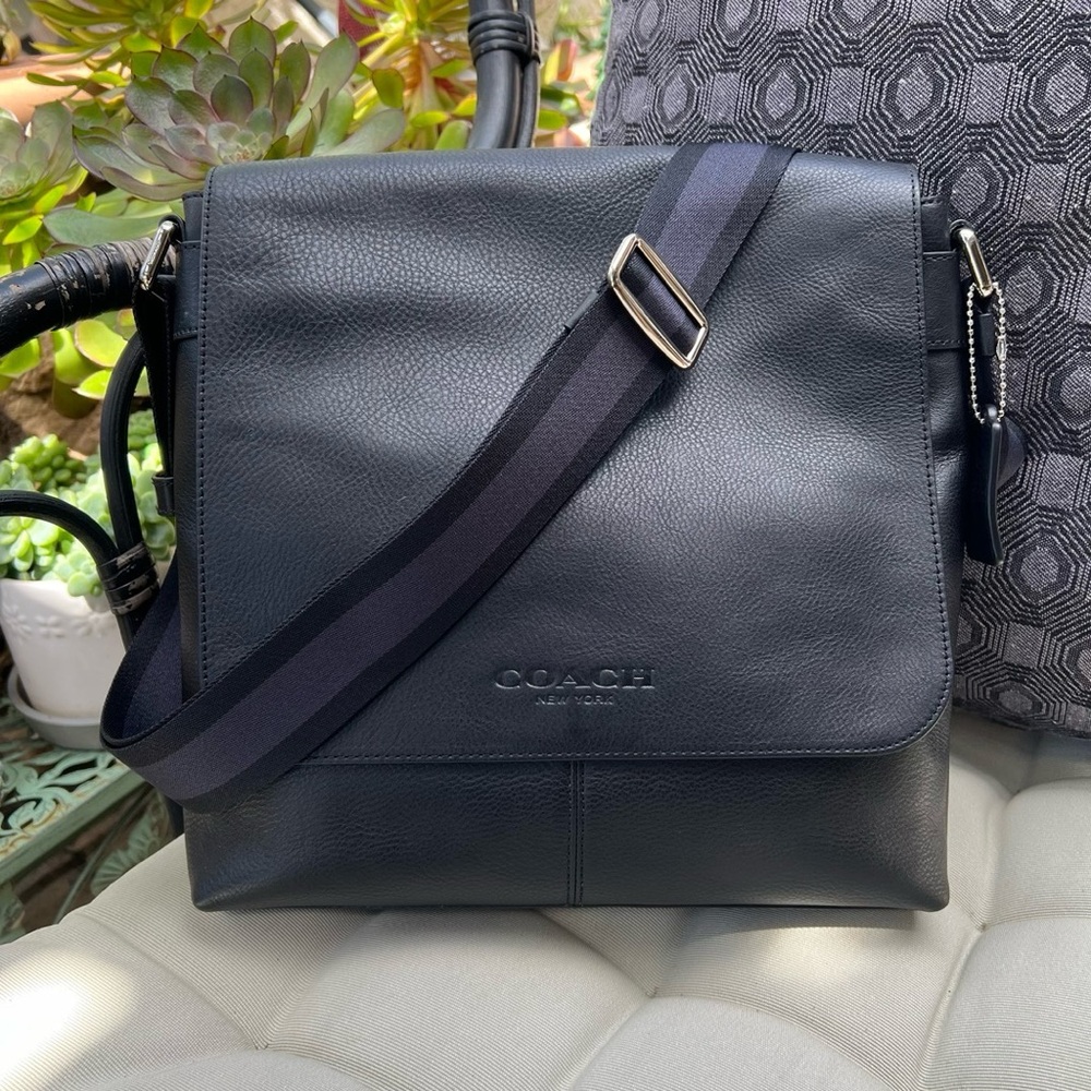 NWT Coach F72108 Sullivan Small Messenger Sport Calf Leather Black Bag